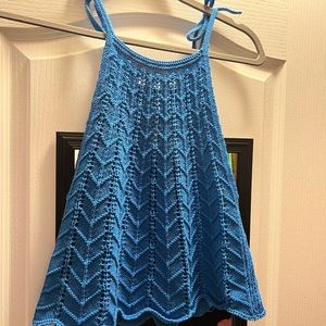 Zara crochet sweater tank w/ shoulder ties NWT
